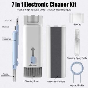 7 in 1 computer keyboard cleaner brush kit – multi function earphone cleaning pen & keycap puller tool set