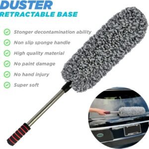 car duster kit microfiber brush exterior interior scratch free cleaning tool for car truck suv rv motorcycle