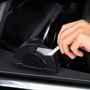 portable car ashtray designed to trap smoke and reduce odor within the vehicle