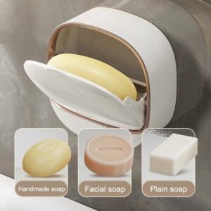 1pc soap box wall mounted light luxury soap holder punch free drain laundry soap box easy cleaning | random colour