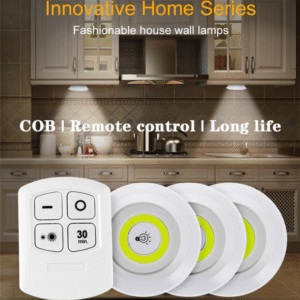 pack of 3 led remote control lights – tap lights with self adhesive for cabinet, wardrobe & kitchen